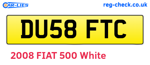 DU58FTC are the vehicle registration plates.