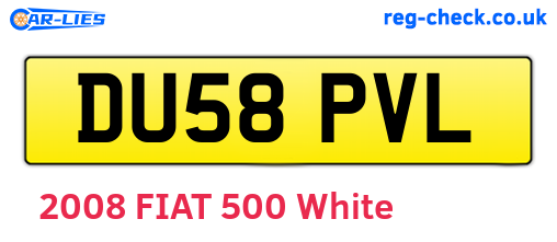 DU58PVL are the vehicle registration plates.