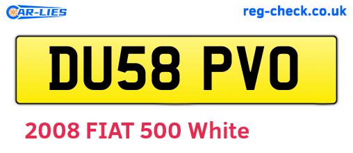 DU58PVO are the vehicle registration plates.
