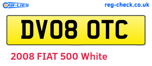 DV08OTC are the vehicle registration plates.