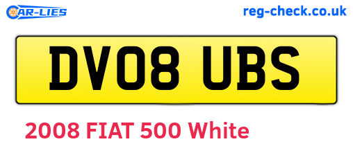 DV08UBS are the vehicle registration plates.