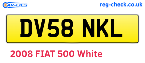DV58NKL are the vehicle registration plates.