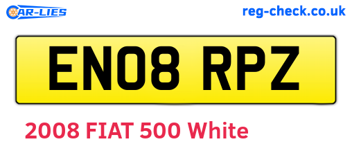 EN08RPZ are the vehicle registration plates.