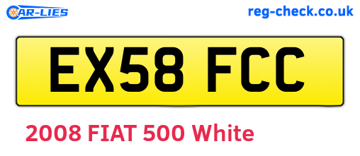 EX58FCC are the vehicle registration plates.
