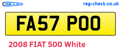 FA57POO are the vehicle registration plates.