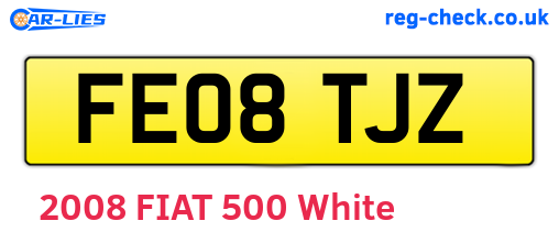 FE08TJZ are the vehicle registration plates.