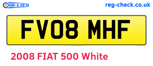 FV08MHF are the vehicle registration plates.