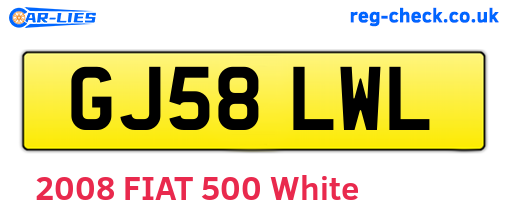 GJ58LWL are the vehicle registration plates.