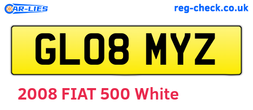 GL08MYZ are the vehicle registration plates.