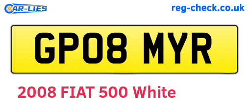 GP08MYR are the vehicle registration plates.