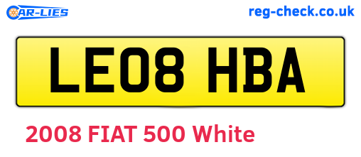 LE08HBA are the vehicle registration plates.
