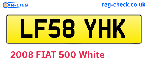LF58YHK are the vehicle registration plates.