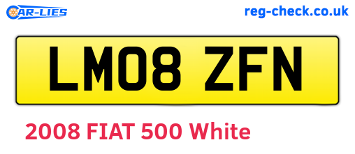 LM08ZFN are the vehicle registration plates.