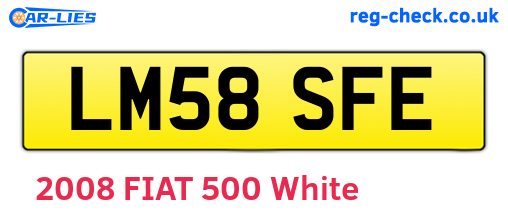 LM58SFE are the vehicle registration plates.