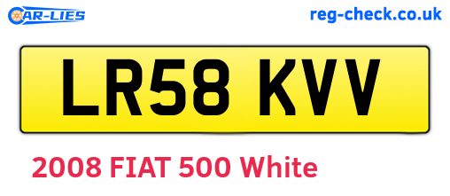 LR58KVV are the vehicle registration plates.