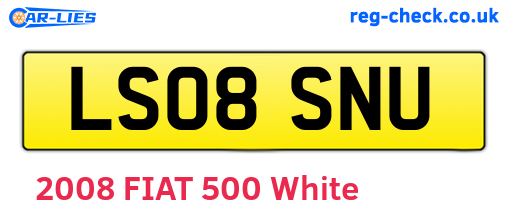 LS08SNU are the vehicle registration plates.