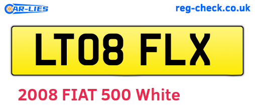 LT08FLX are the vehicle registration plates.