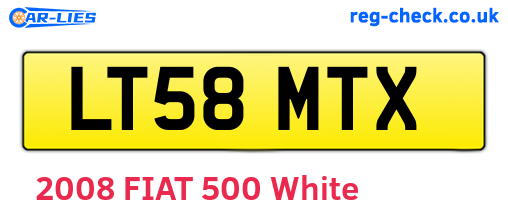 LT58MTX are the vehicle registration plates.