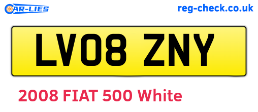 LV08ZNY are the vehicle registration plates.
