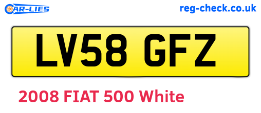 LV58GFZ are the vehicle registration plates.