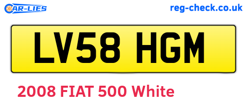 LV58HGM are the vehicle registration plates.