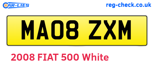 MA08ZXM are the vehicle registration plates.