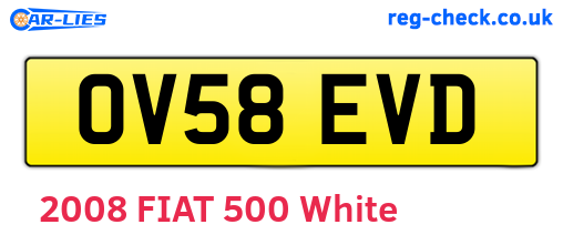 OV58EVD are the vehicle registration plates.