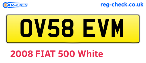 OV58EVM are the vehicle registration plates.