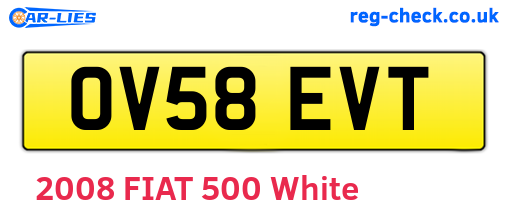 OV58EVT are the vehicle registration plates.