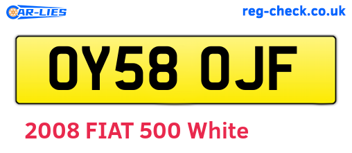 OY58OJF are the vehicle registration plates.