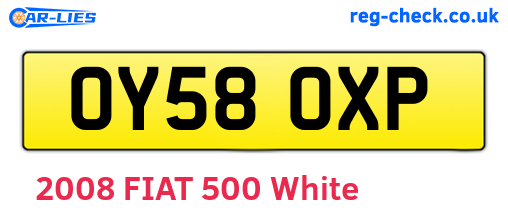 OY58OXP are the vehicle registration plates.