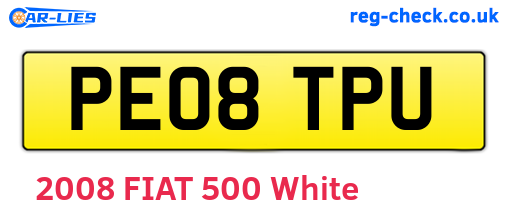 PE08TPU are the vehicle registration plates.