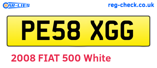 PE58XGG are the vehicle registration plates.