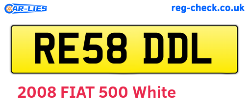 RE58DDL are the vehicle registration plates.