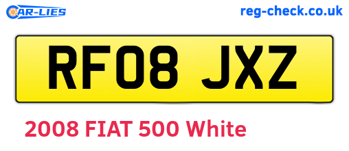 RF08JXZ are the vehicle registration plates.