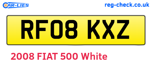 RF08KXZ are the vehicle registration plates.