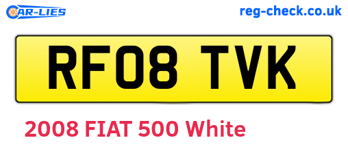 RF08TVK are the vehicle registration plates.