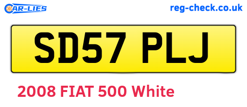 SD57PLJ are the vehicle registration plates.