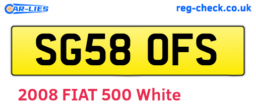 SG58OFS are the vehicle registration plates.