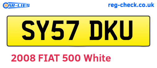 SY57DKU are the vehicle registration plates.
