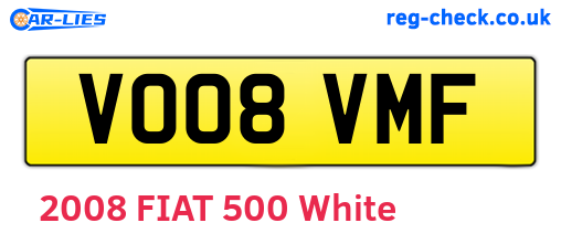 VO08VMF are the vehicle registration plates.