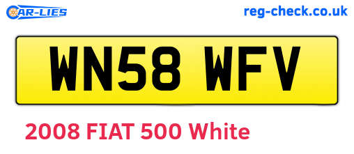 WN58WFV are the vehicle registration plates.