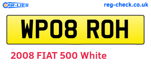 WP08ROH are the vehicle registration plates.
