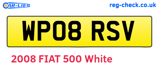 WP08RSV are the vehicle registration plates.