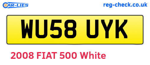 WU58UYK are the vehicle registration plates.