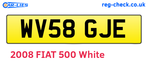 WV58GJE are the vehicle registration plates.