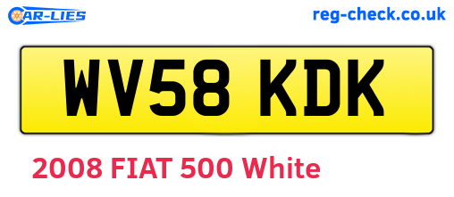 WV58KDK are the vehicle registration plates.