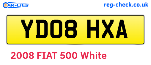 YD08HXA are the vehicle registration plates.