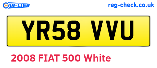 YR58VVU are the vehicle registration plates.