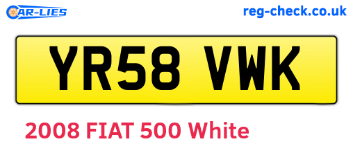 YR58VWK are the vehicle registration plates.